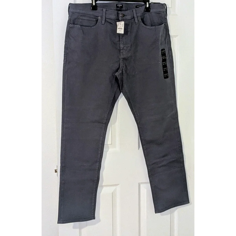 J. Crew Flex Garment Dyed Straight Chinos Pants Mens 38x32 Gray Blue NWT‎ $138